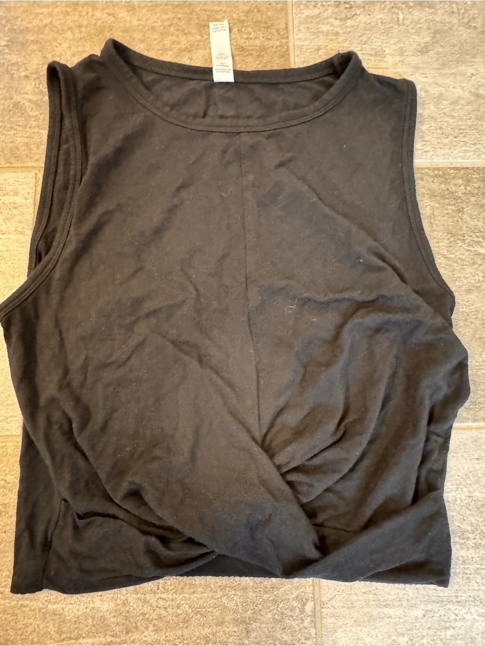 ALO Yoga Black Twist-Front Tank Top